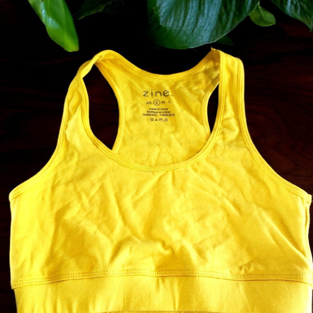 Kara Yellow Sports Bra Tank Top
